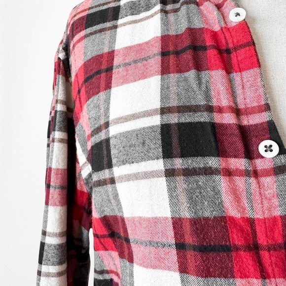 Zara Men's Checkered Plaid White Red Black Button Down Front Shirt Size M - Picture 6 of 6